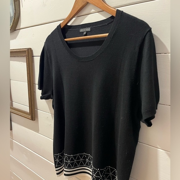 📍 Léo & Ugo short sleeve sweater with small pearl details size 6  16/18 - Picture 6 of 7